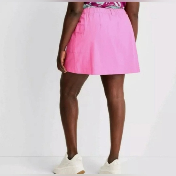 Future Collective Size 26 Pink Cargo Pockets Mini Wrap Skirt Cotton Blend - Picture 2 of 7